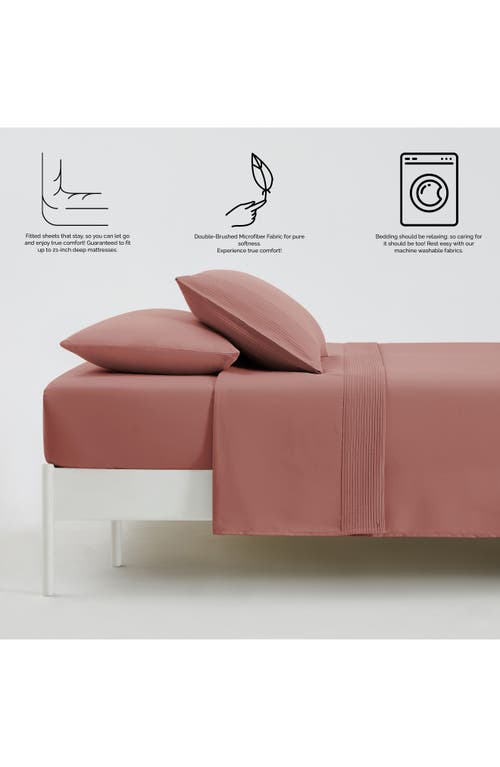 Southshore Fine Linens Premium Collection Pleated Extra Deep Pocket Sheet Set In Marsala