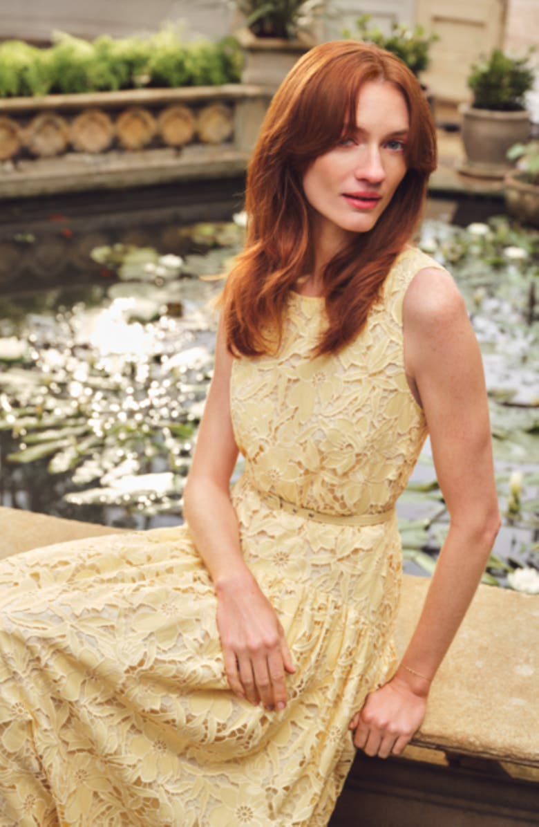 Ted Baker Meli Cutwork Lace Maxi Dress, Alternate, color, Creamed Corn