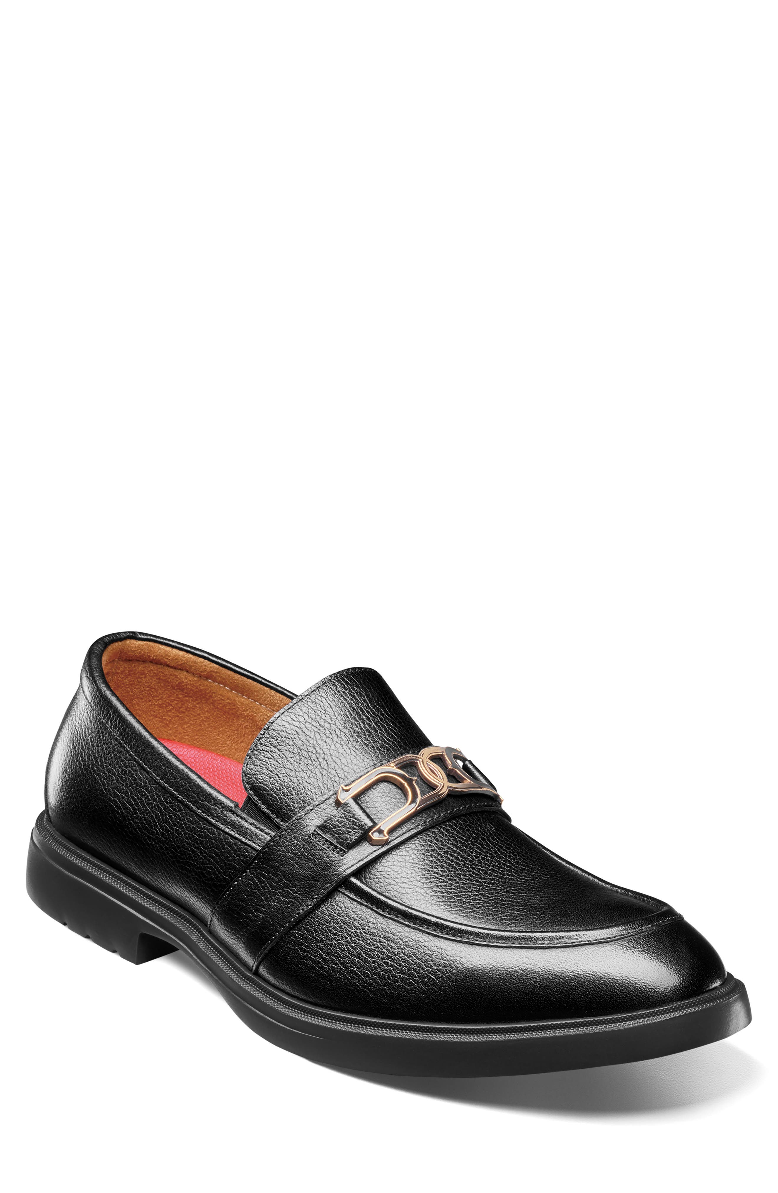 Stacy Adams Todridge Apron Toe Bit Loafer, Main, color, Black Tumble