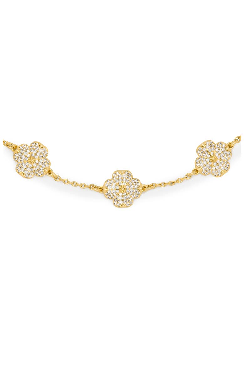 Pavé Scattered Clover Bracelet, Alternate, color, CLEAR/ GOLD