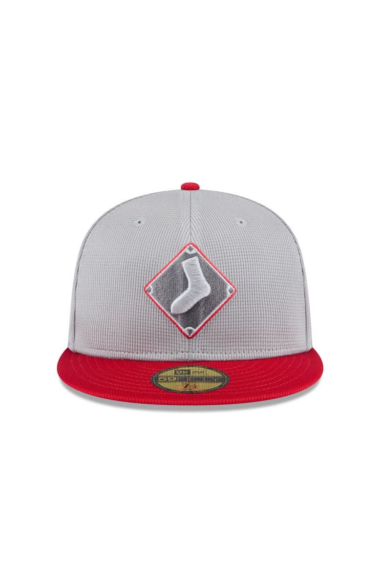 New Era Men's New Era Gray/Red Chicago White Sox 2025 Batting Practice 59FIFTY Fitted Hat, Alternate, color, Gray