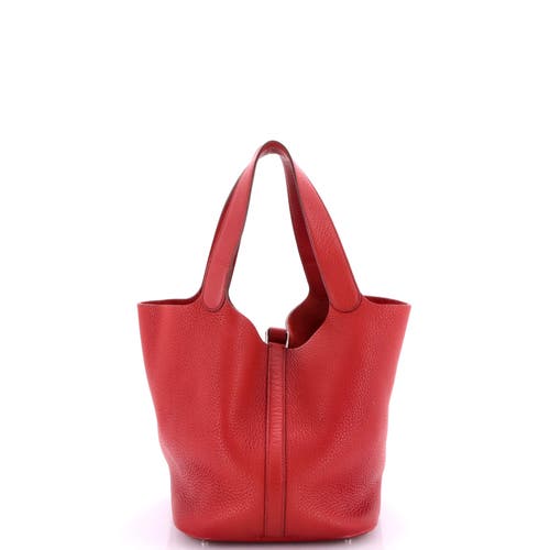 Pre-owned Hermes Hermes Picotin Bag Clemence Gm In Red