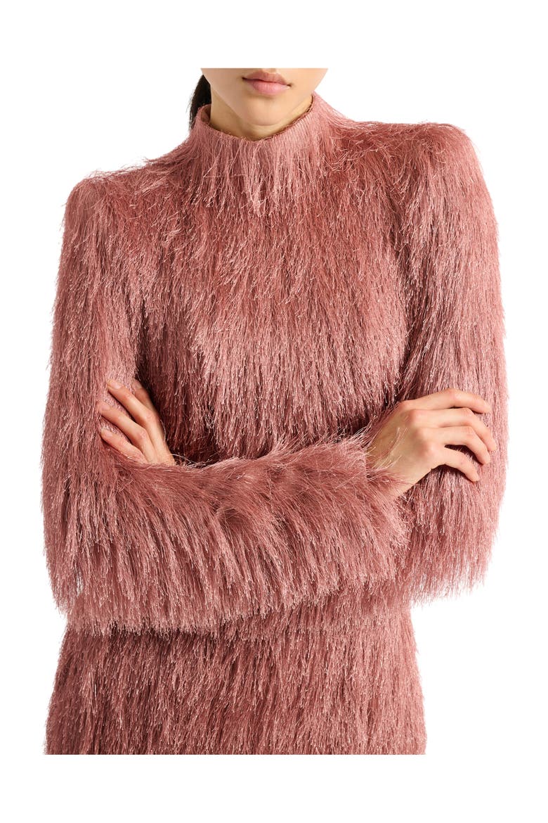 Fringe Bodycon Dress, Alternate, color, pink