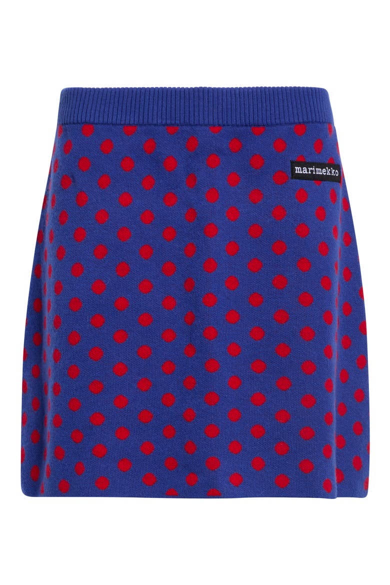 Koillis Pallo Kioski Polka Stretch Wool Miniskirt, Alternate, color, BLUE