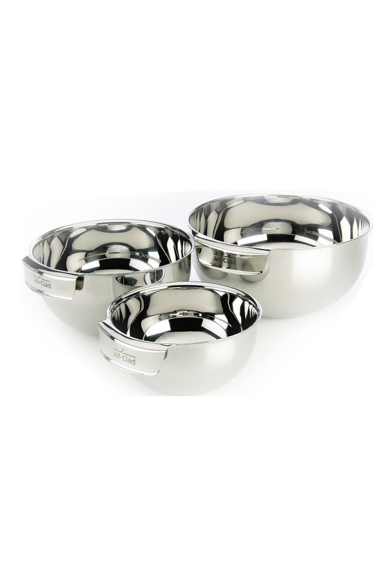 Set of 3 Stainless Steel Mixing Bowls, Main, color, STAINLESS