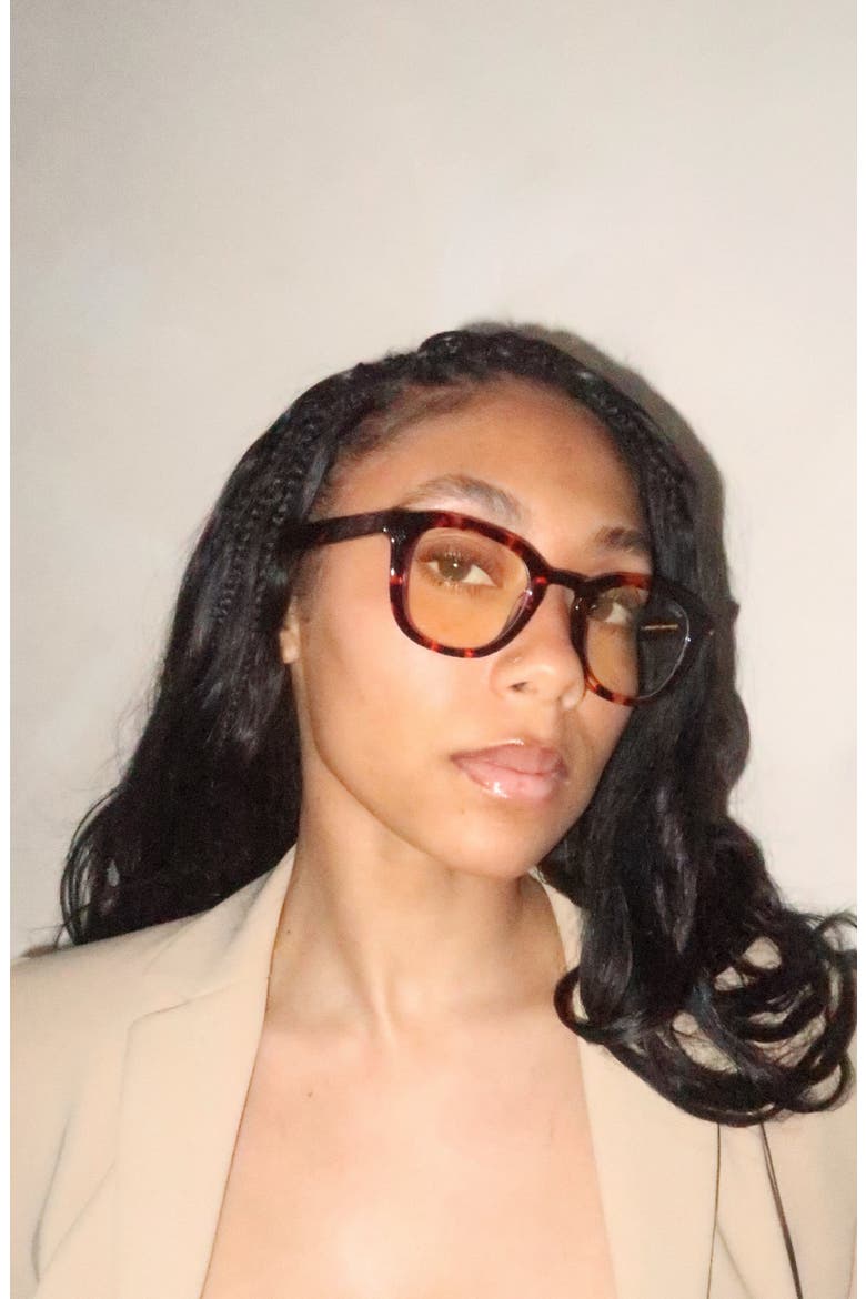 JB Round Blue Light Glasses, Alternate, color, Tortoise Shell