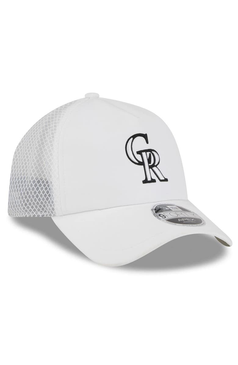 New Era Men's New Era White Colorado Rockies 2026 Batting Practice Apex 9FORTY Adjustable Trucker Hat, Alternate, color, White