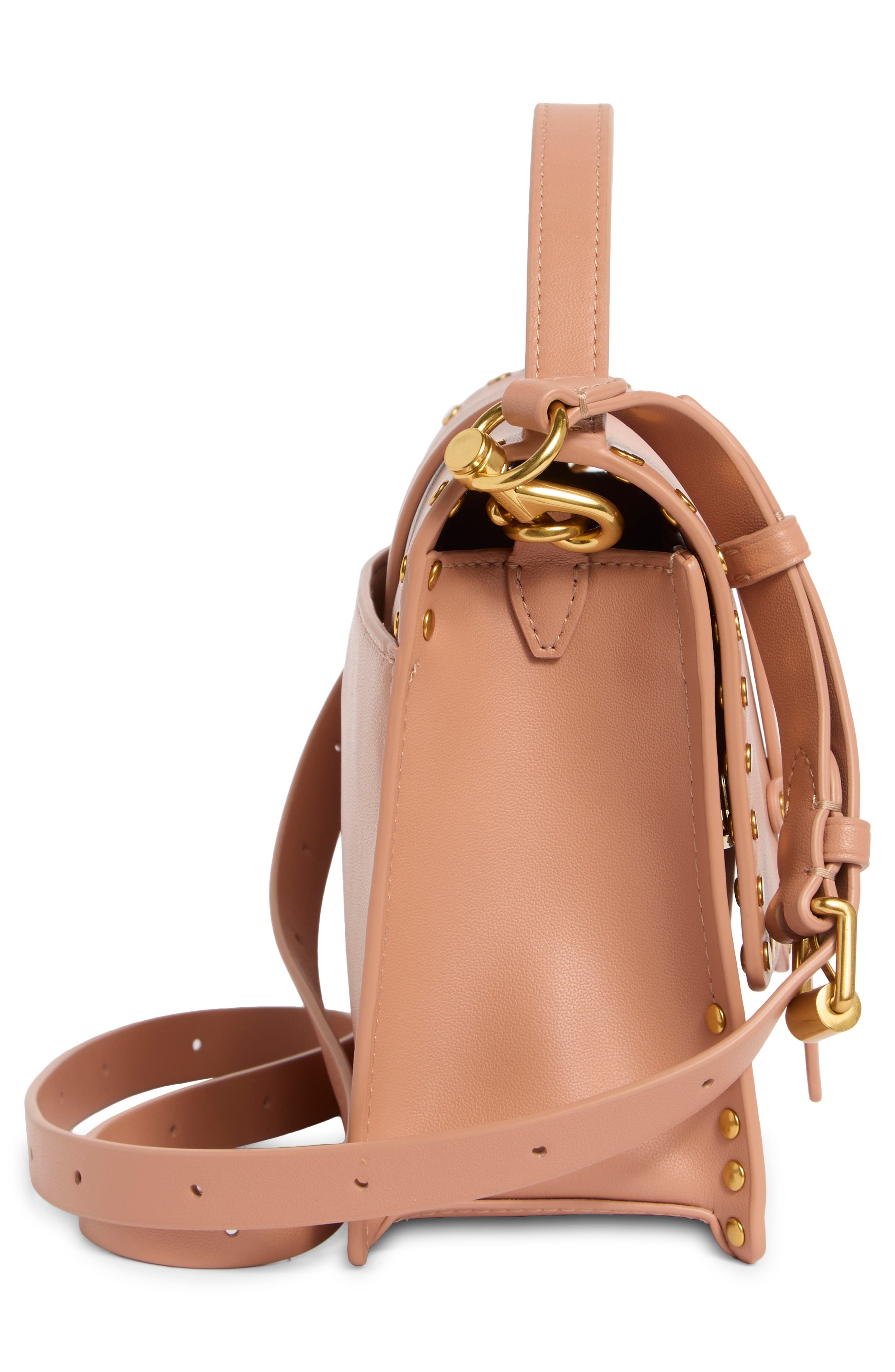 Rebecca Minkoff Nanine Studded Top Handle Bag, Alternate, color, Romance