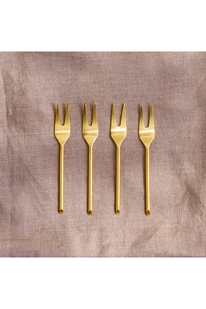 Thin Small Forks - Set of 4, Alternate, color, Gold