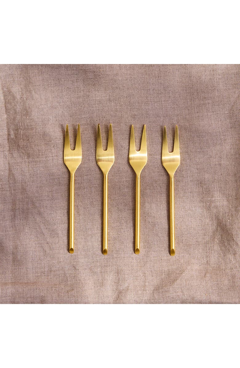 Be Home Thin Small Forks - Set of 4, Alternate, color, Gold