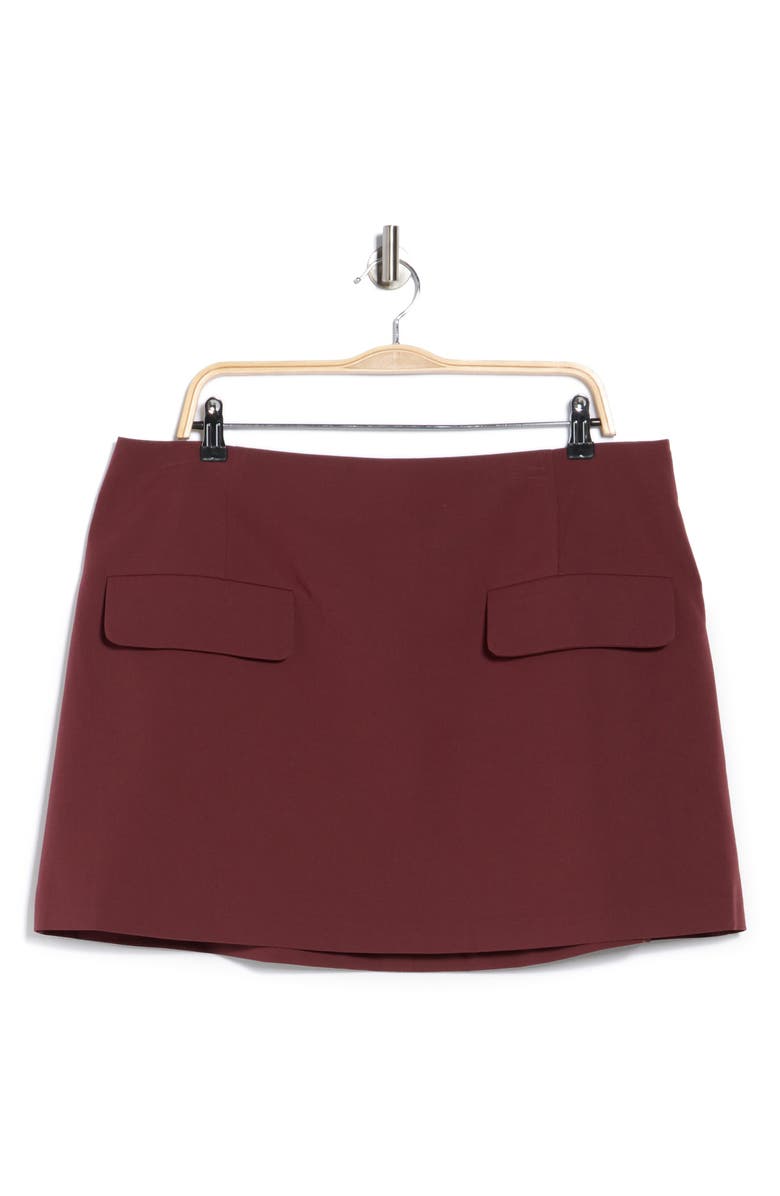 ASOS DESIGN Tailored Detail Miniskirt, Main, color, Burgundy