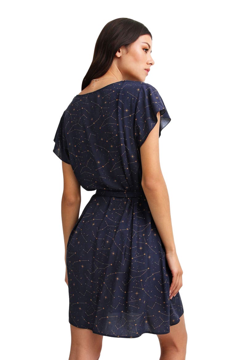 I'm The Star Wrap Dress, Alternate, color, Navy