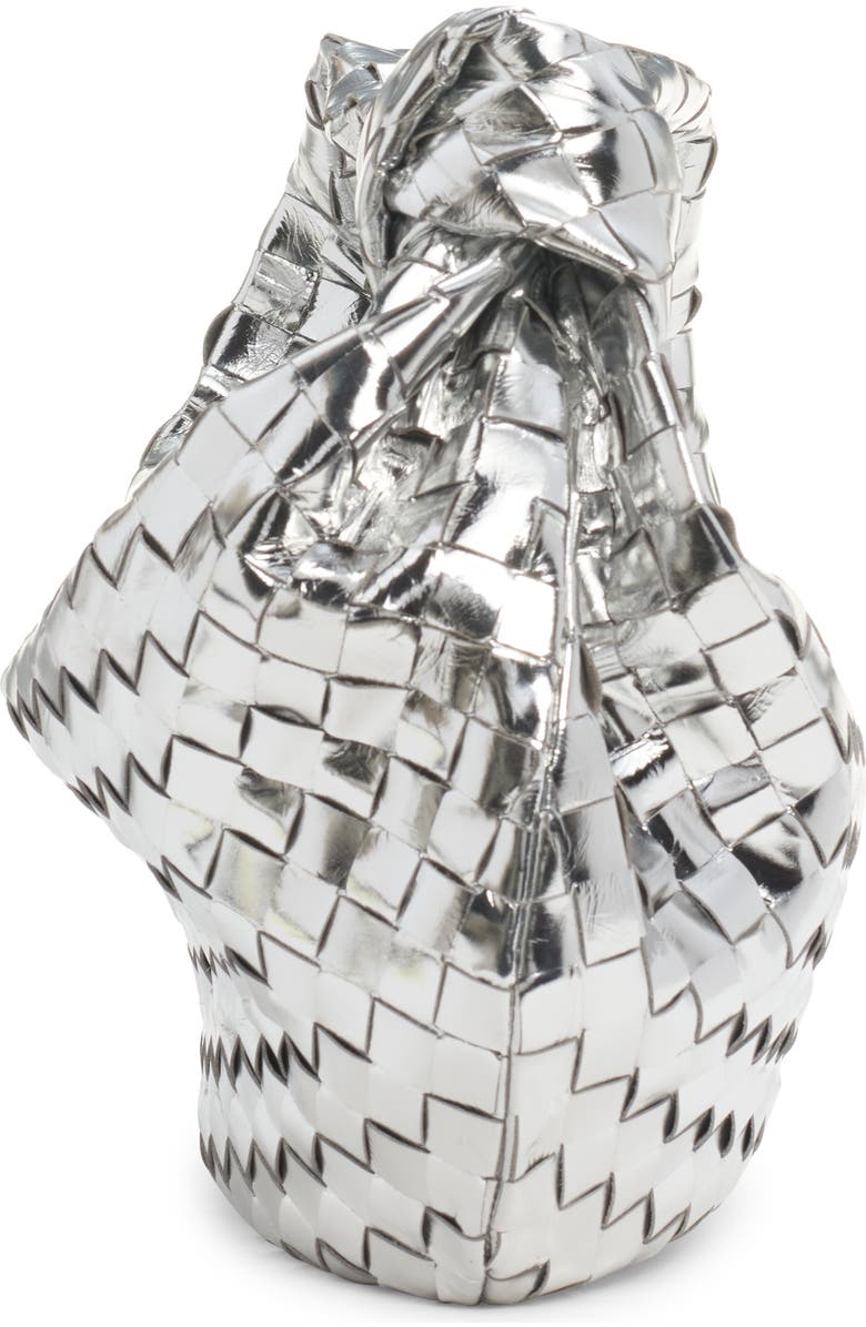 Bottega Veneta Mini Jodie Metallic Leather Top Handle Bag, Alternate, color,