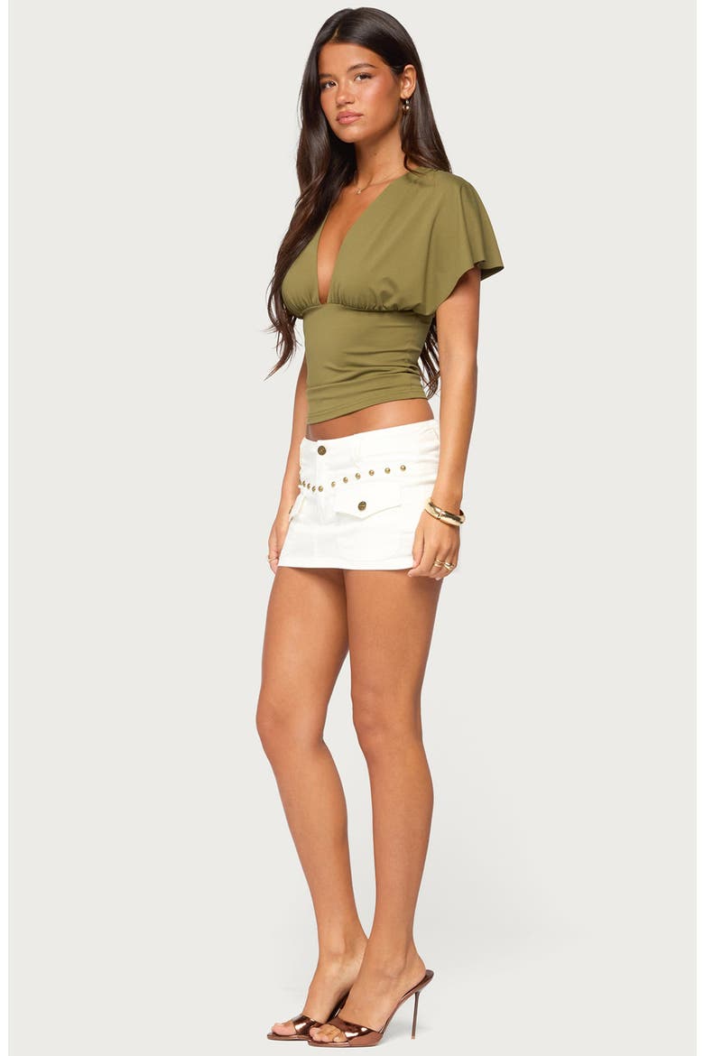 Deliya Studded Cargo Skort, Alternate, color, WHITE