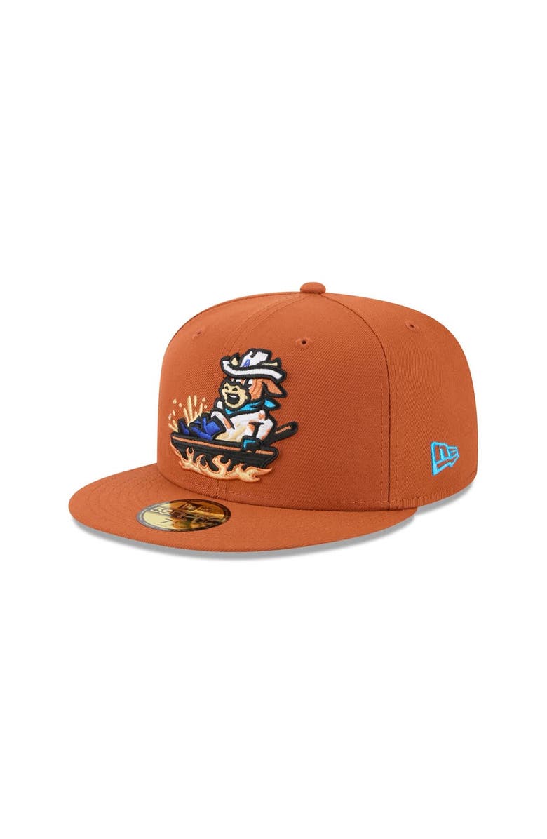 New Era Men's New Era Brown Amarillo Sod Poodles Theme Nights 59FIFTY Fitted Hat, Alternate, color, Brown