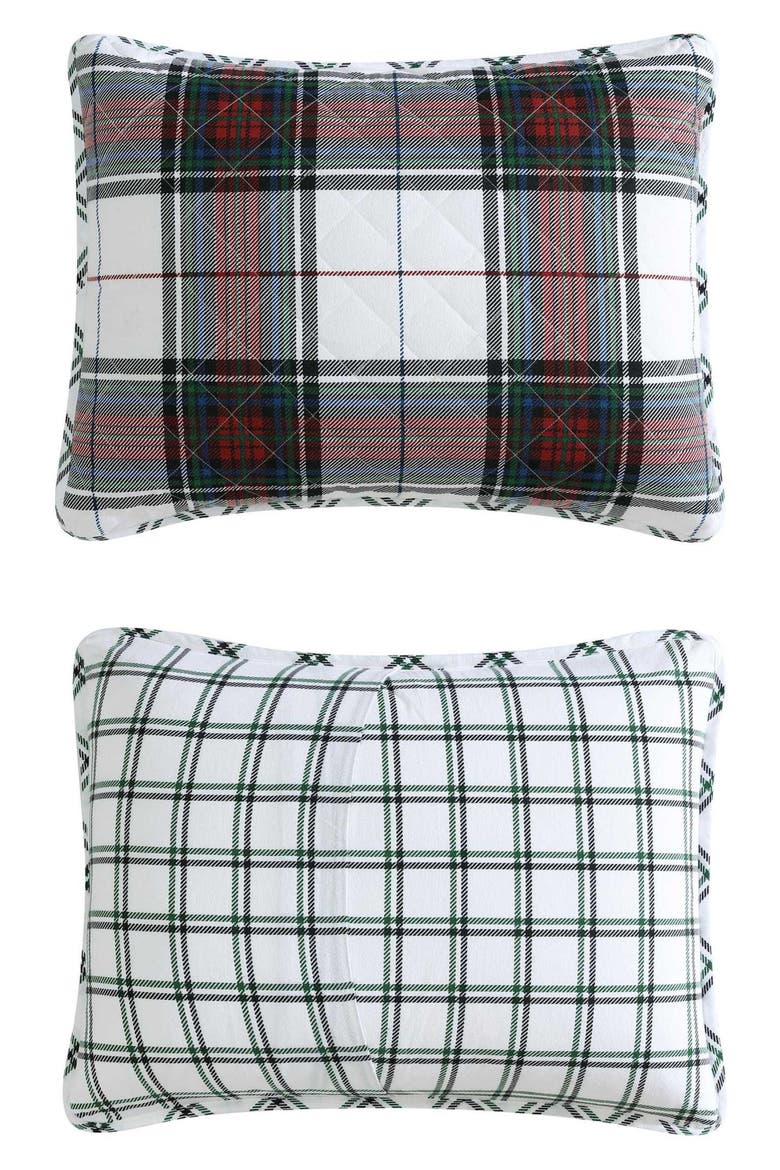 Holiday Plaid Cotton Flannel Twin Quilt Set, Alternate, color, RED