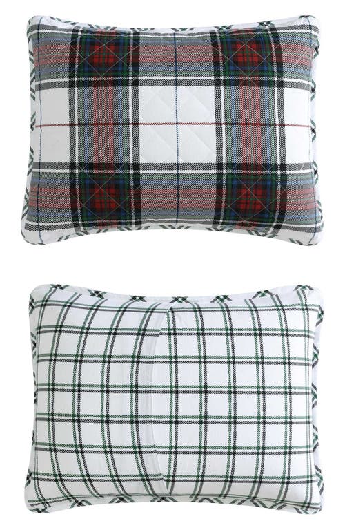 Eddie Bauer Holiday Plaid Cotton Flannel King Quilt Set In Red
