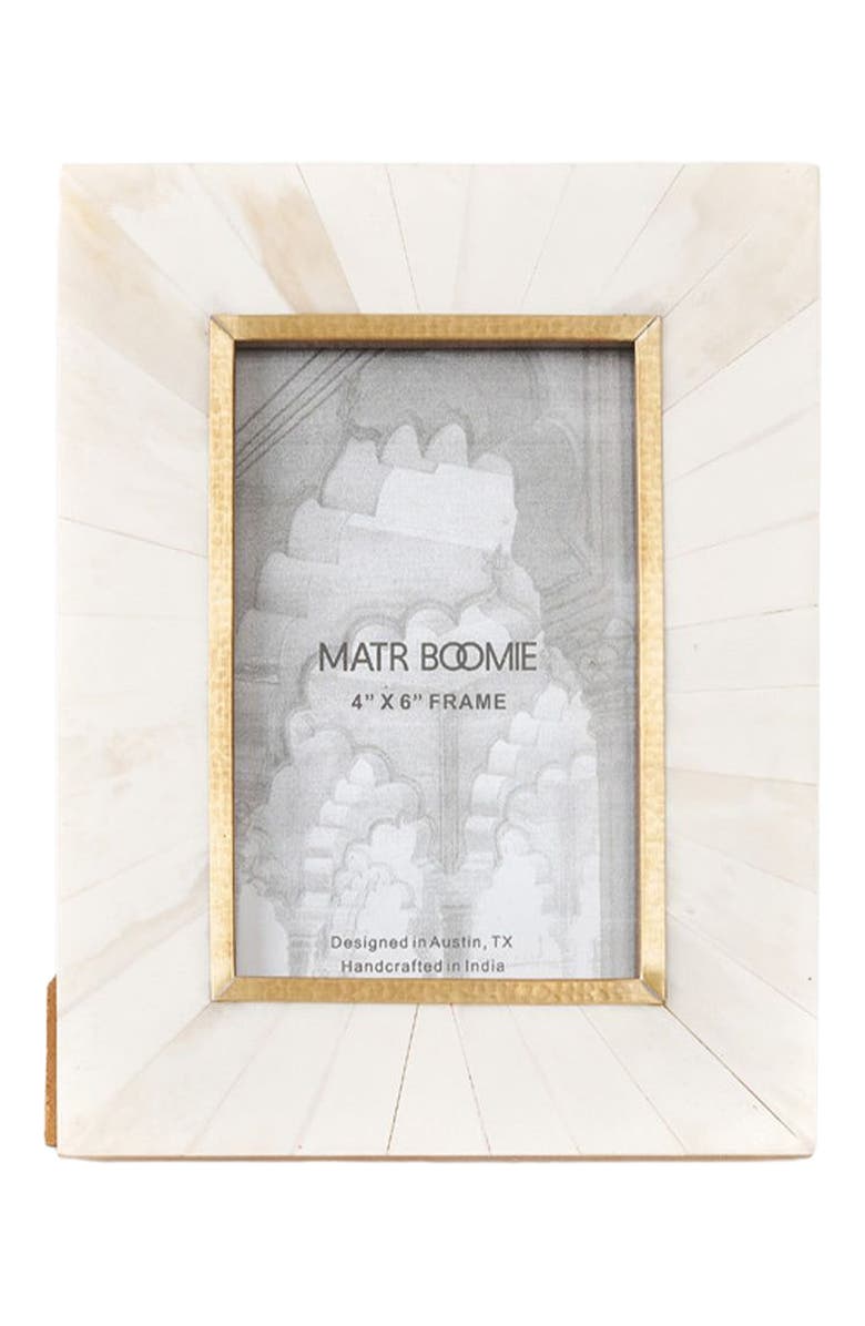 Matr Boomie Mukhendu Picture Frame - Bone, Brass Inlay, Alternate, color, White