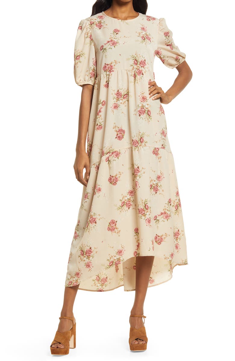 En Saison Floral Midi Dress, Main, color, 