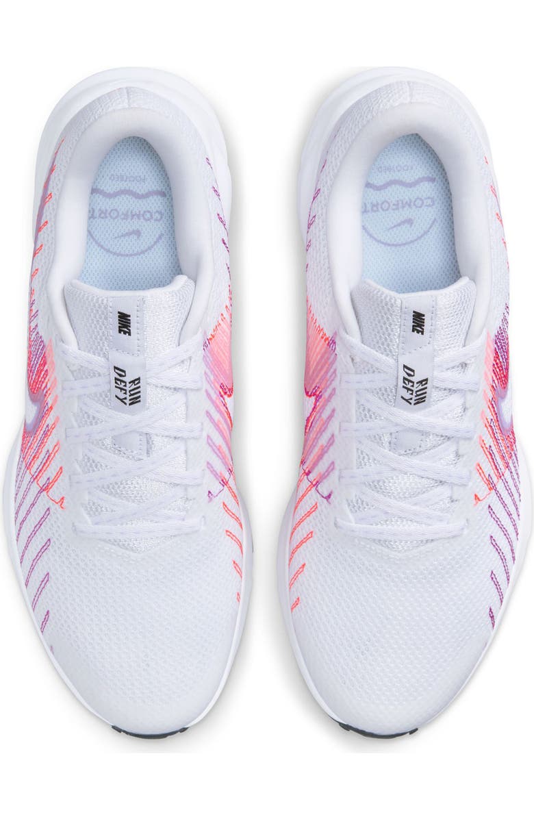 Nike Run Defy Running Shoe, Alternate, color, White/ Hydrangeas