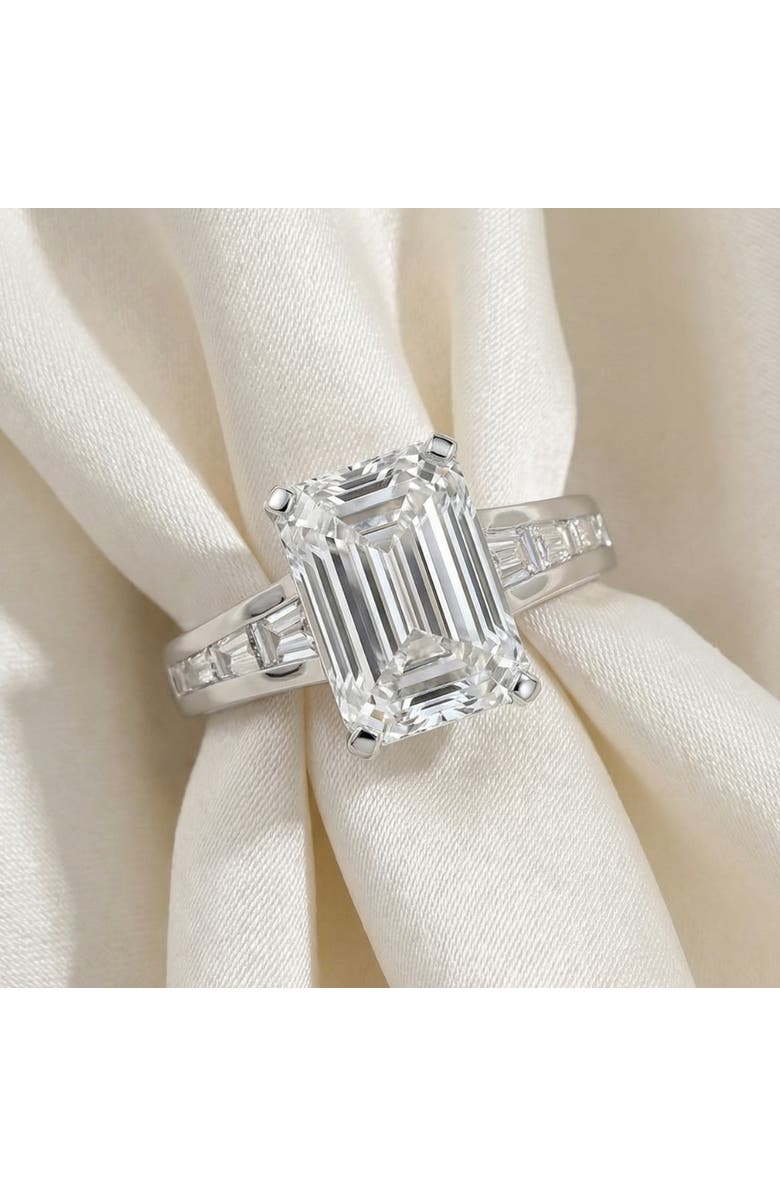 Bliss Diamond Certified 4 1/2Ct Emerald Diamond Baguette Engagement Ring 14k Gold Lab Grown, Alternate, color, 14K White Gold