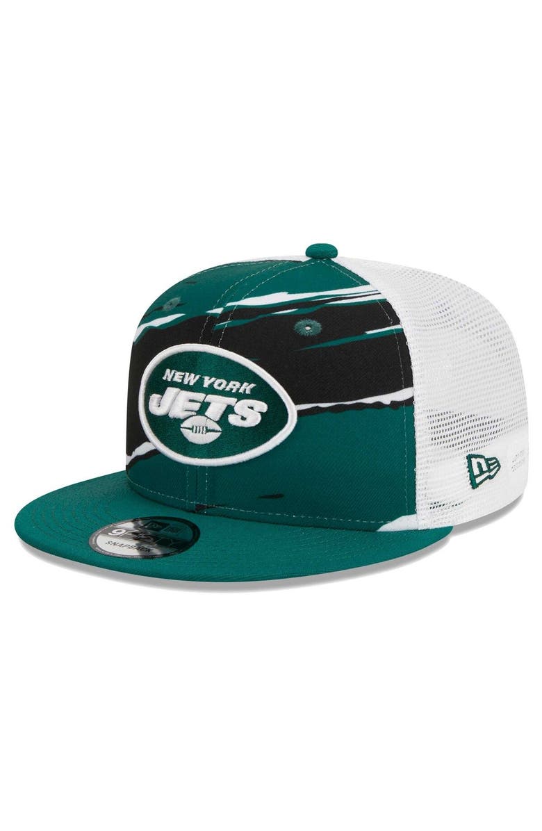 New Era Men's New Era Green New York Jets Tear Trucker 9FIFTY Snapback Hat, Main, color,