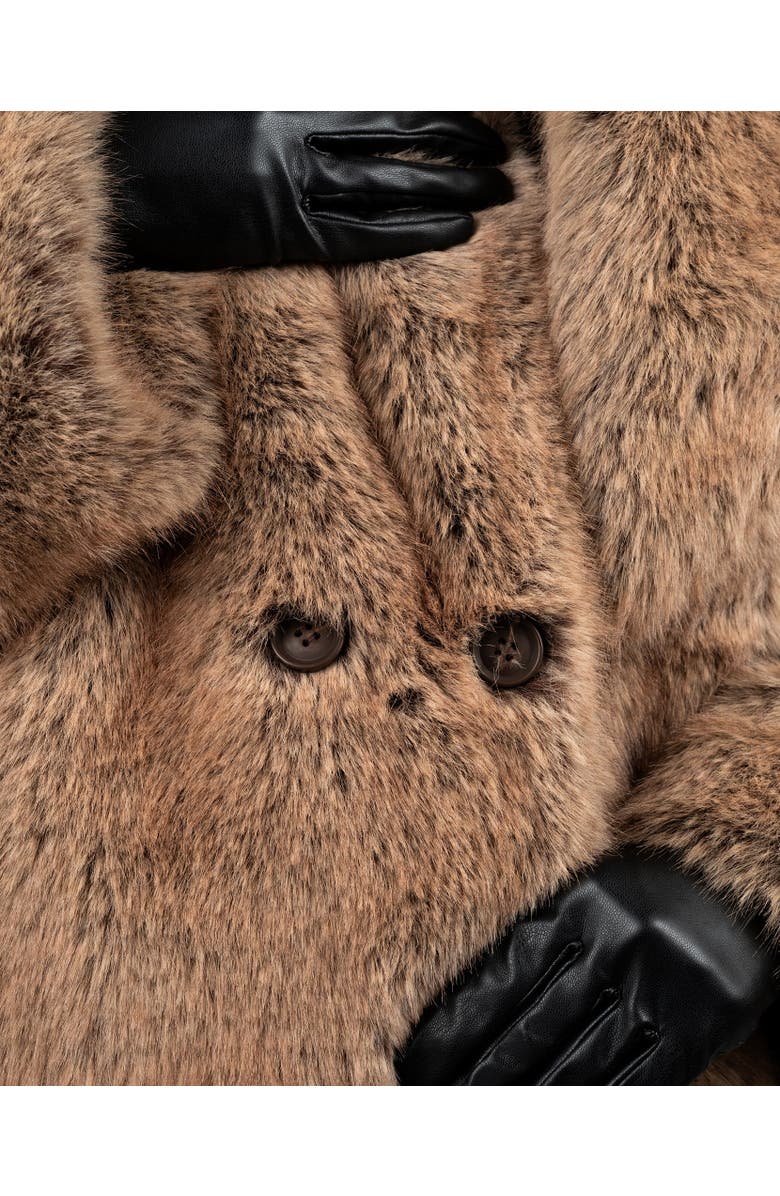 WeWoreWhat Shawl Collar Faux Fur Jacket, Alternate, color, Brown Multi