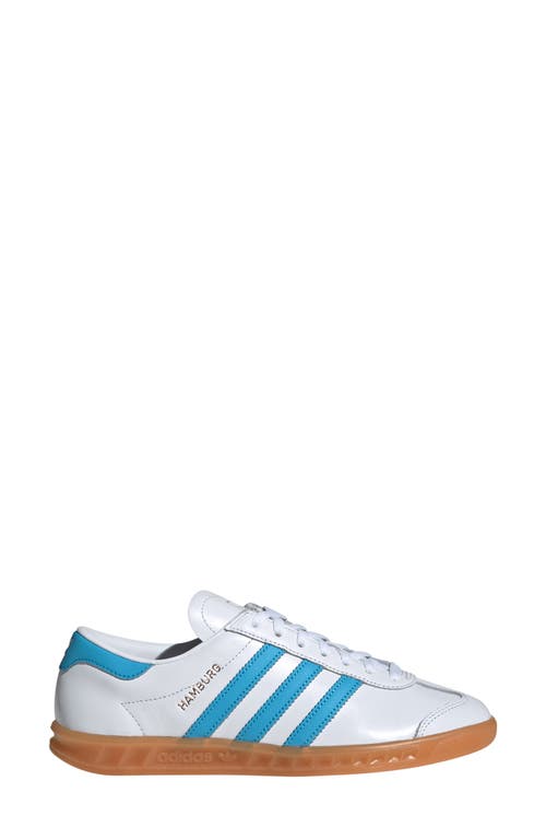 Adidas Originals Adidas Hamburg Sneaker In White/sky Rush/gum