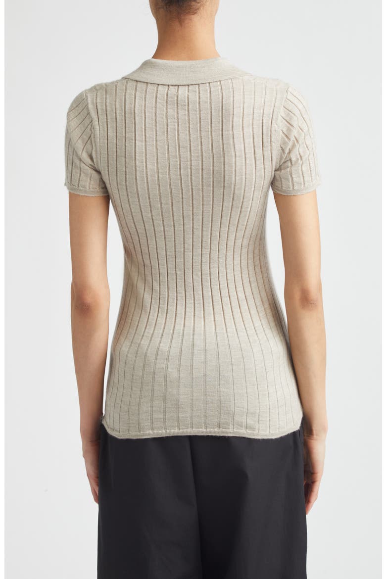 Cashmere & Silk Rib Polo, Alternate, color, OAT MELANGE