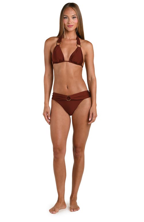 Sunshine 79 Solids Triangle Bikini Top In Brown