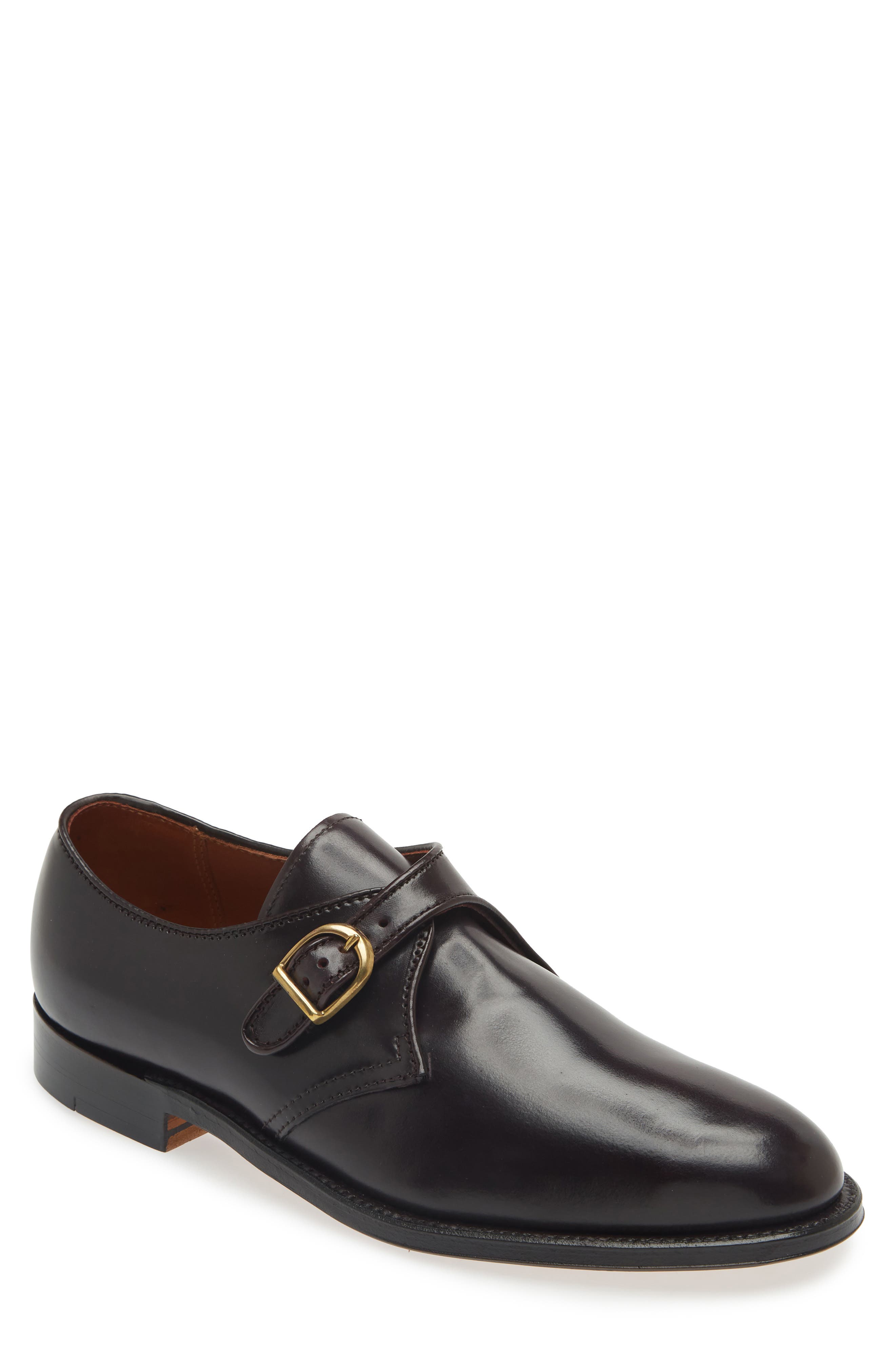 Alden Plain Toe Monk Strap Shoe, Main, color, Cordovan