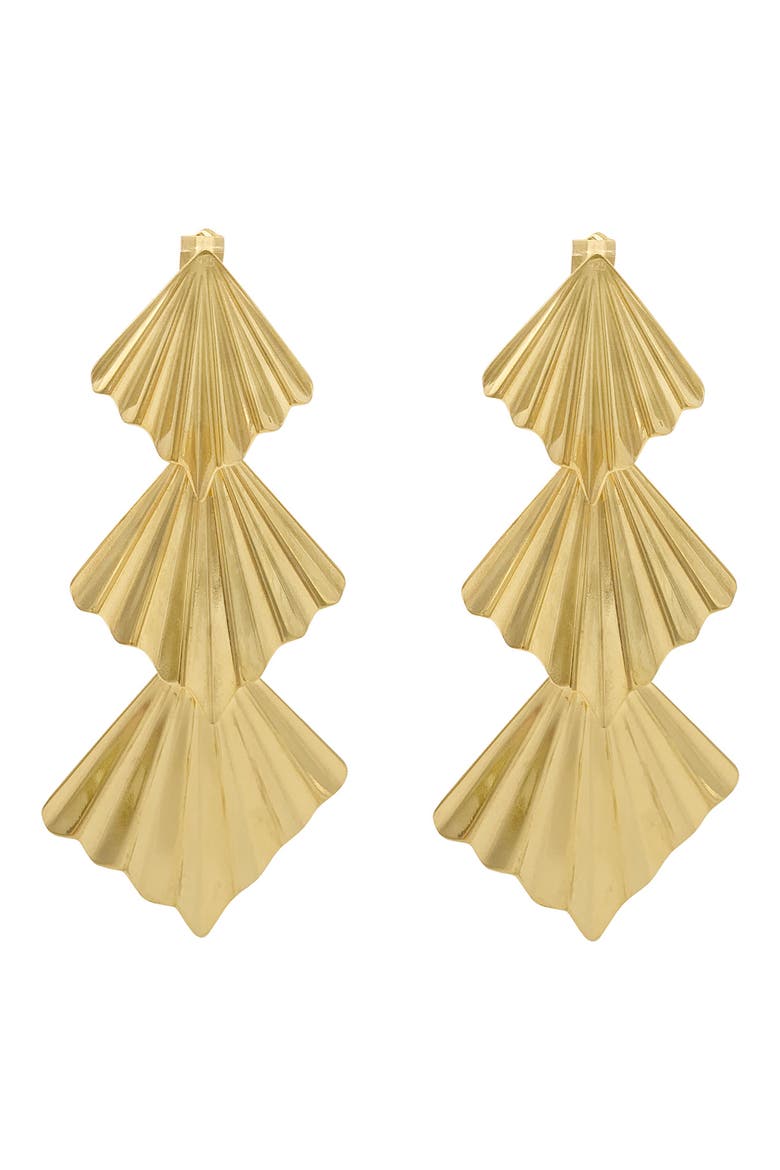 Fan Drop Earrings, Main, color, YELLOW