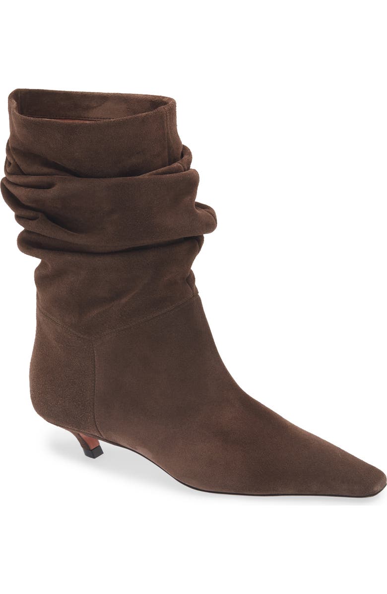 Amina Muaddi Jamie Slouch Bootie, Main, color, Crosta Coffee