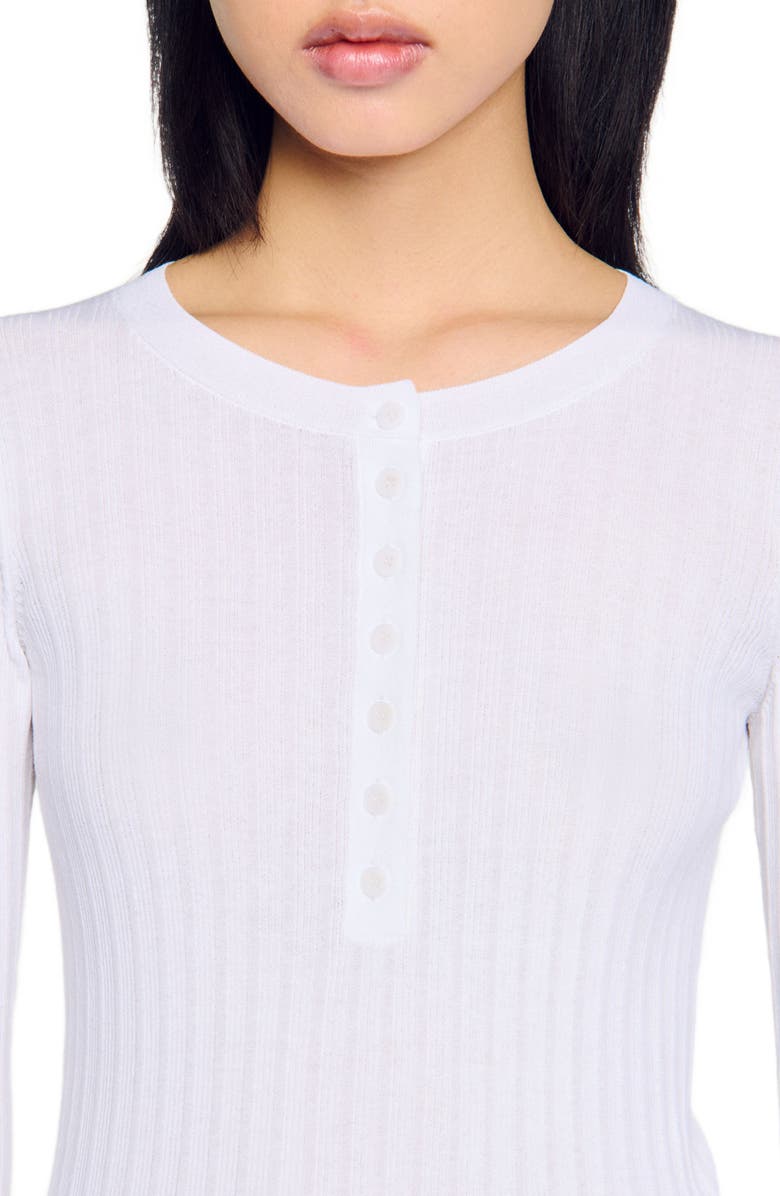 SANDRO Ribbed sweater with Tunisian collar, Alternate, color, 