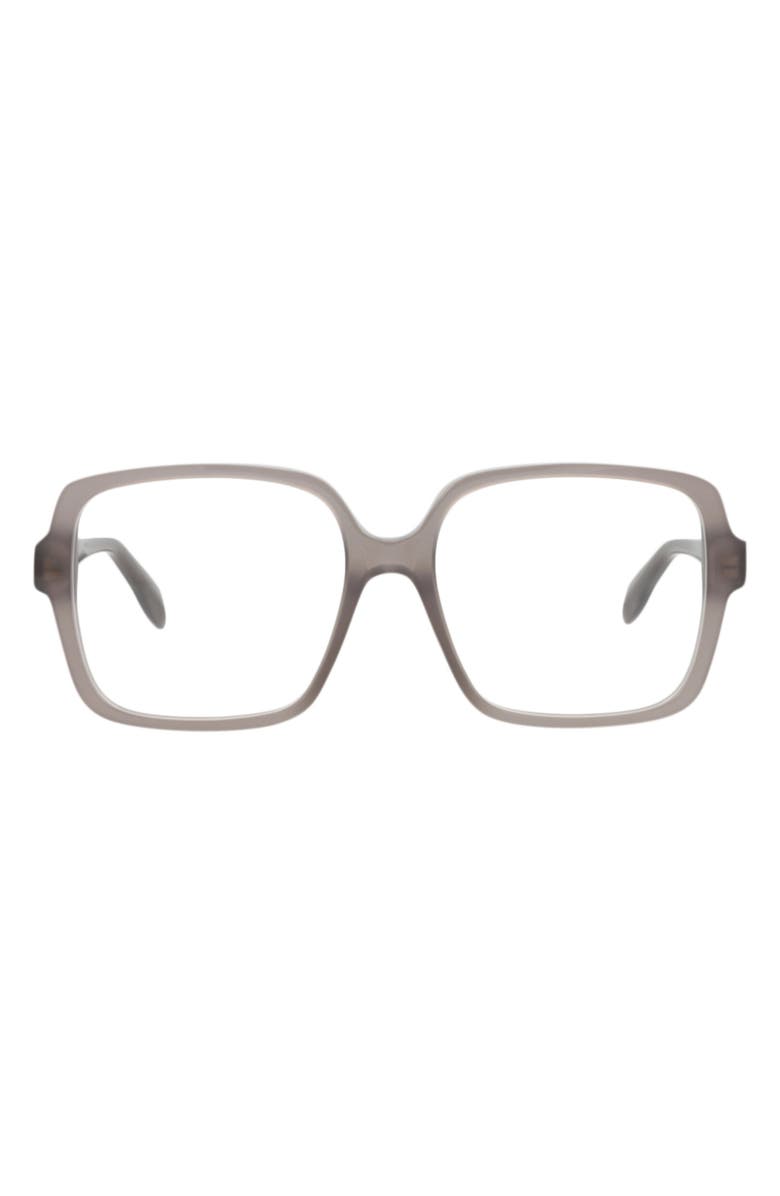 McQueen 55mm Square Optical Glasses, Main, color, Grey Grey Transparent