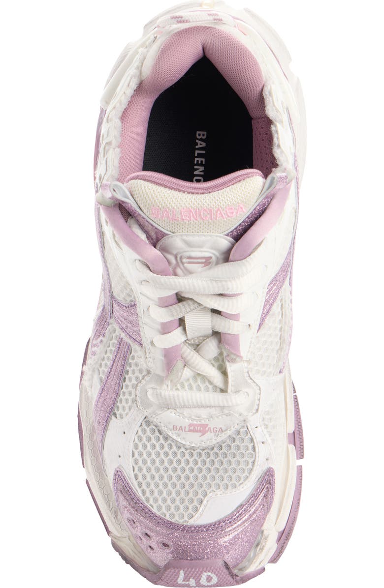 Balenciaga Glitter Runner Sneaker, Alternate, color, White/ Lilac/ Pink
