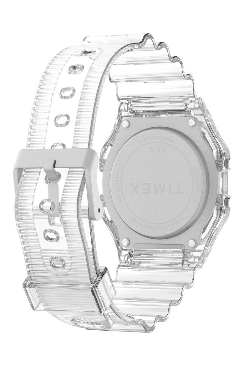 Timex T80 34mm Resin Strap Watch, Alternate, color, GREY