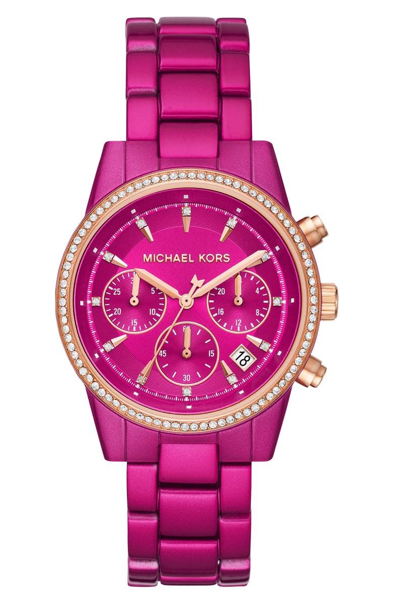 Michael Kors 'Ritz' Chronograph Bracelet Watch, 37mm, Main, color, 