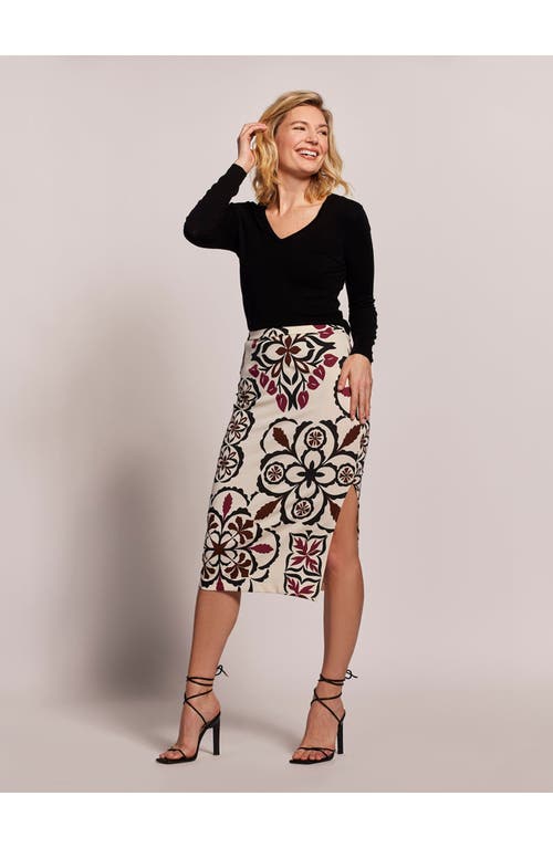 Tori Richard Quilted Palm Zora Skirt In Multi