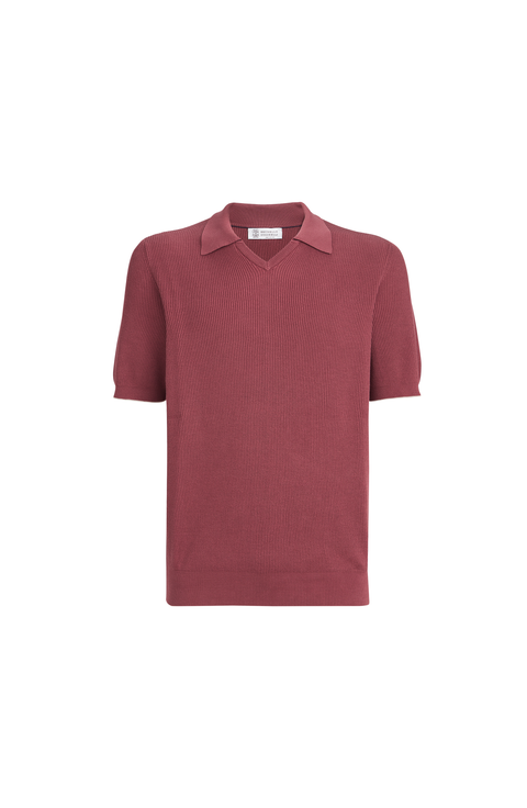 Cotton English rib knit polo