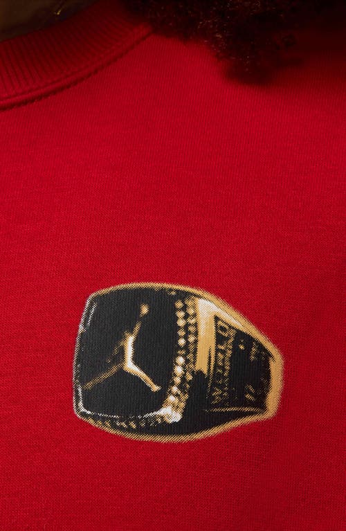 Nike Brooklyn Fleece Crewneck Sweatshirt In Gym Red/white