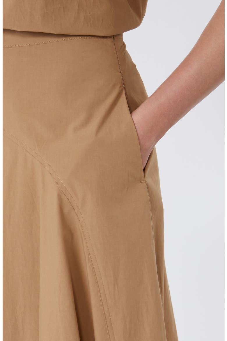 Zaterra Bias Cut Cotton Skirt, Alternate, color, TOBACCO