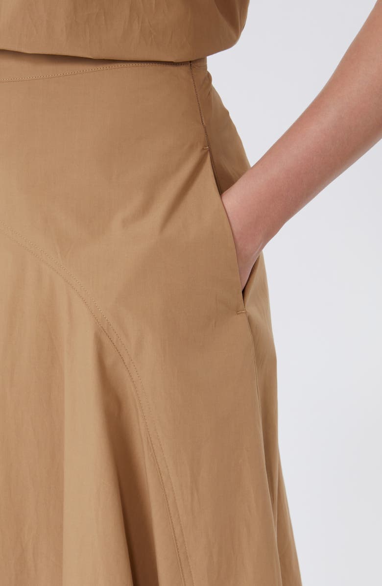 Weekend Max Mara Zaterra Bias Cut Cotton Skirt, Alternate, color, Tobacco