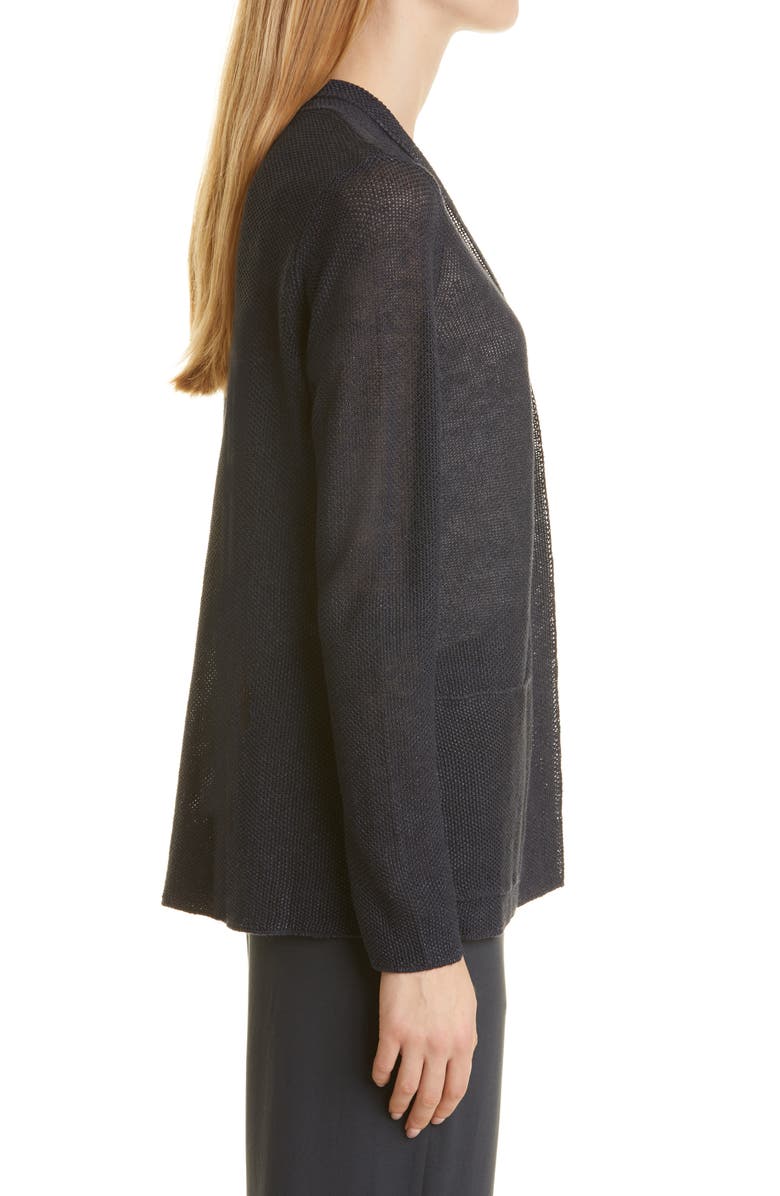 Eileen Fisher Open Front Organic Linen Cardigan, Alternate, color, 