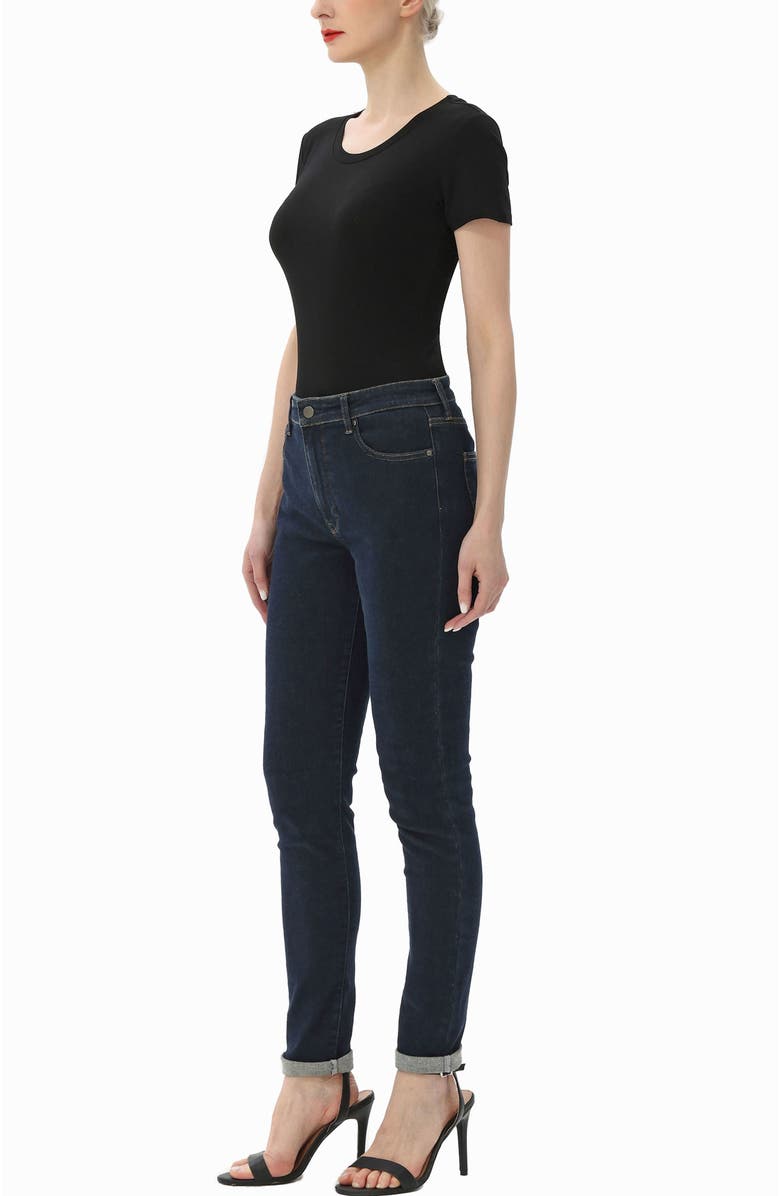 Kimi & Kai Women's Round Neck Basic Bodysuit, Alternate, color, Black