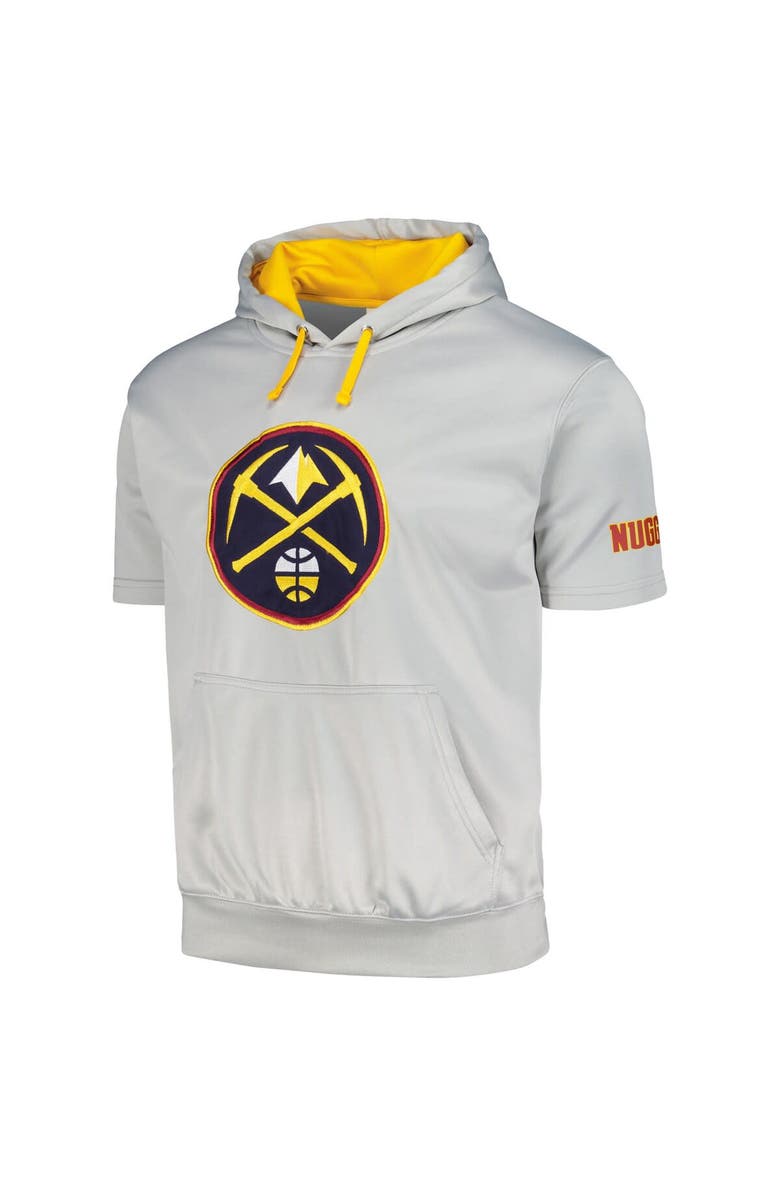 FANATICS Men's Fanatics Branded Silver/Gold Denver Nuggets Short Sleeve Pullover Hoodie, Alternate, color,