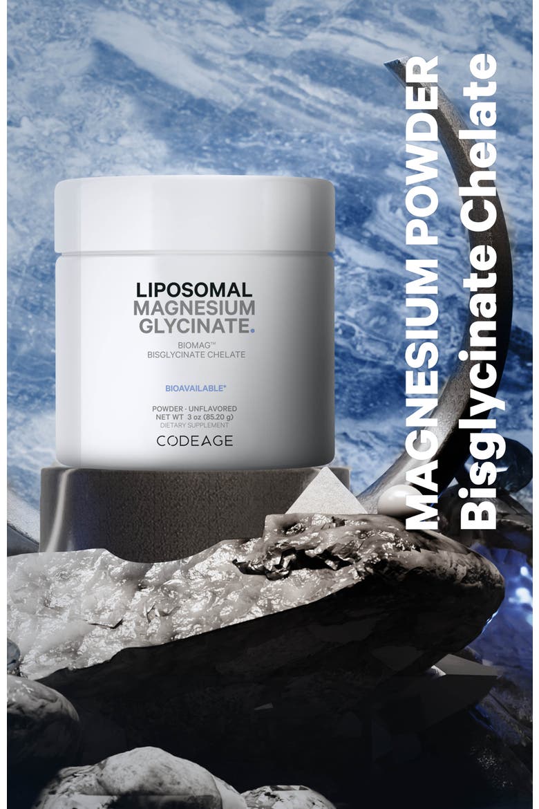 Magnesium Glycinate Powder Supplement 2-Month Supply, Alternate, color, White