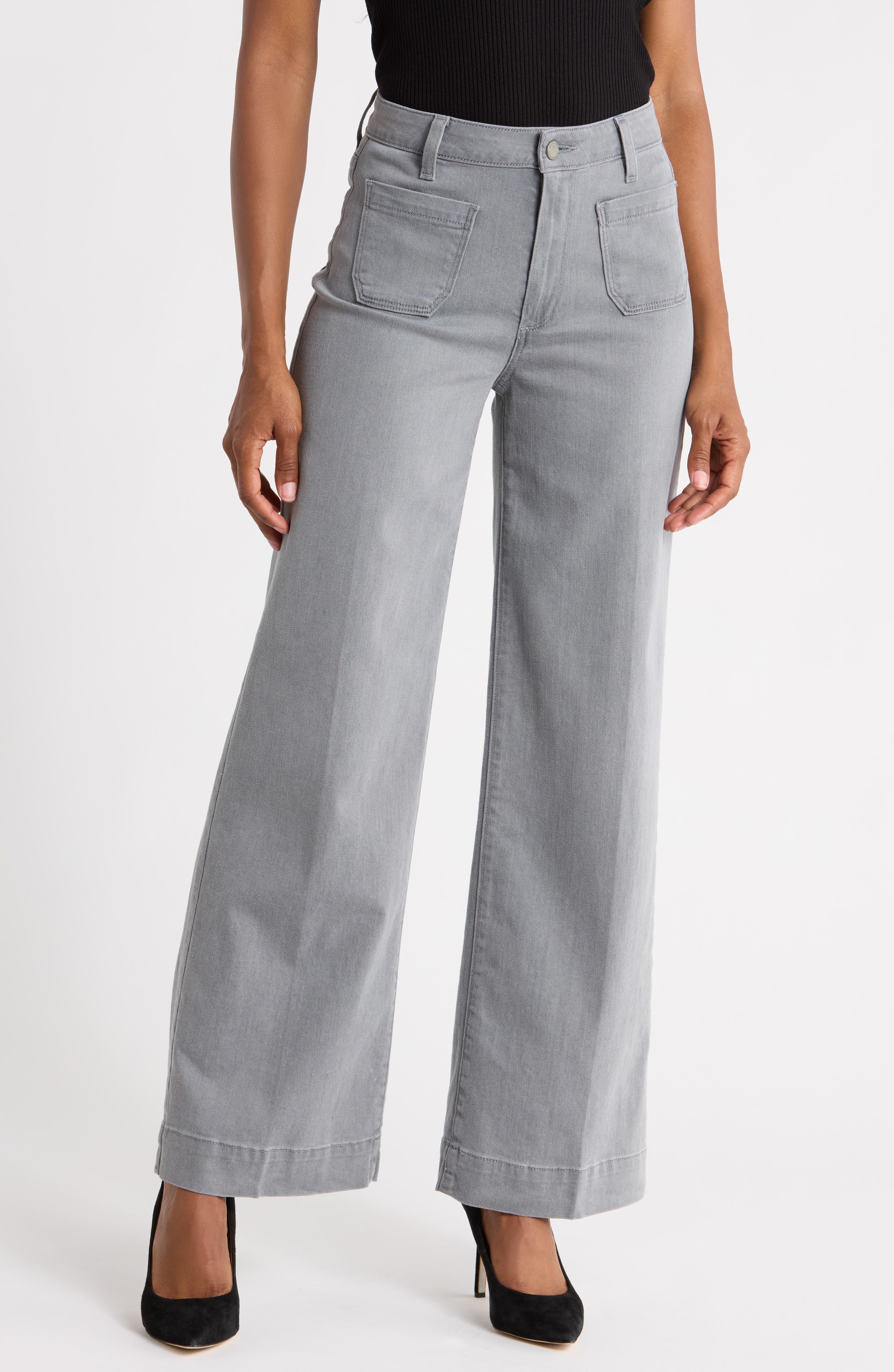 Connie Patch Pocket Wide Leg Jeans