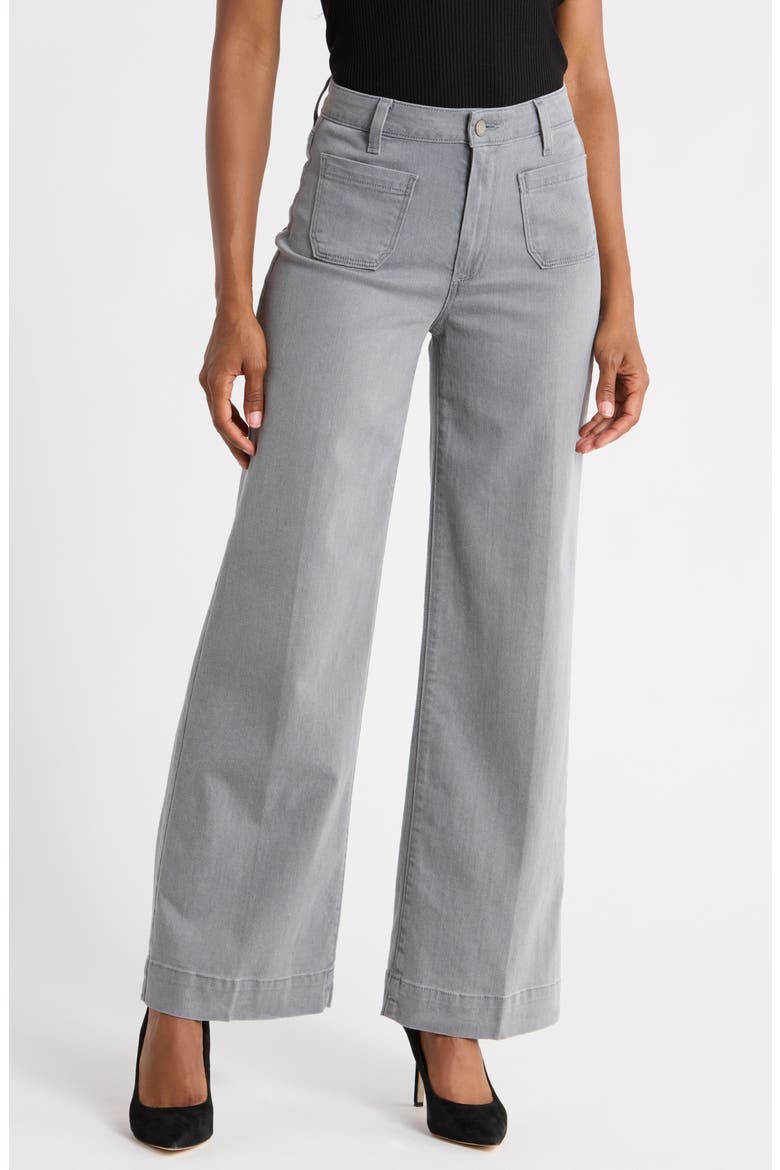 Connie Patch Pocket Wide Leg Jeans, Main, color, DAZZLE GREY