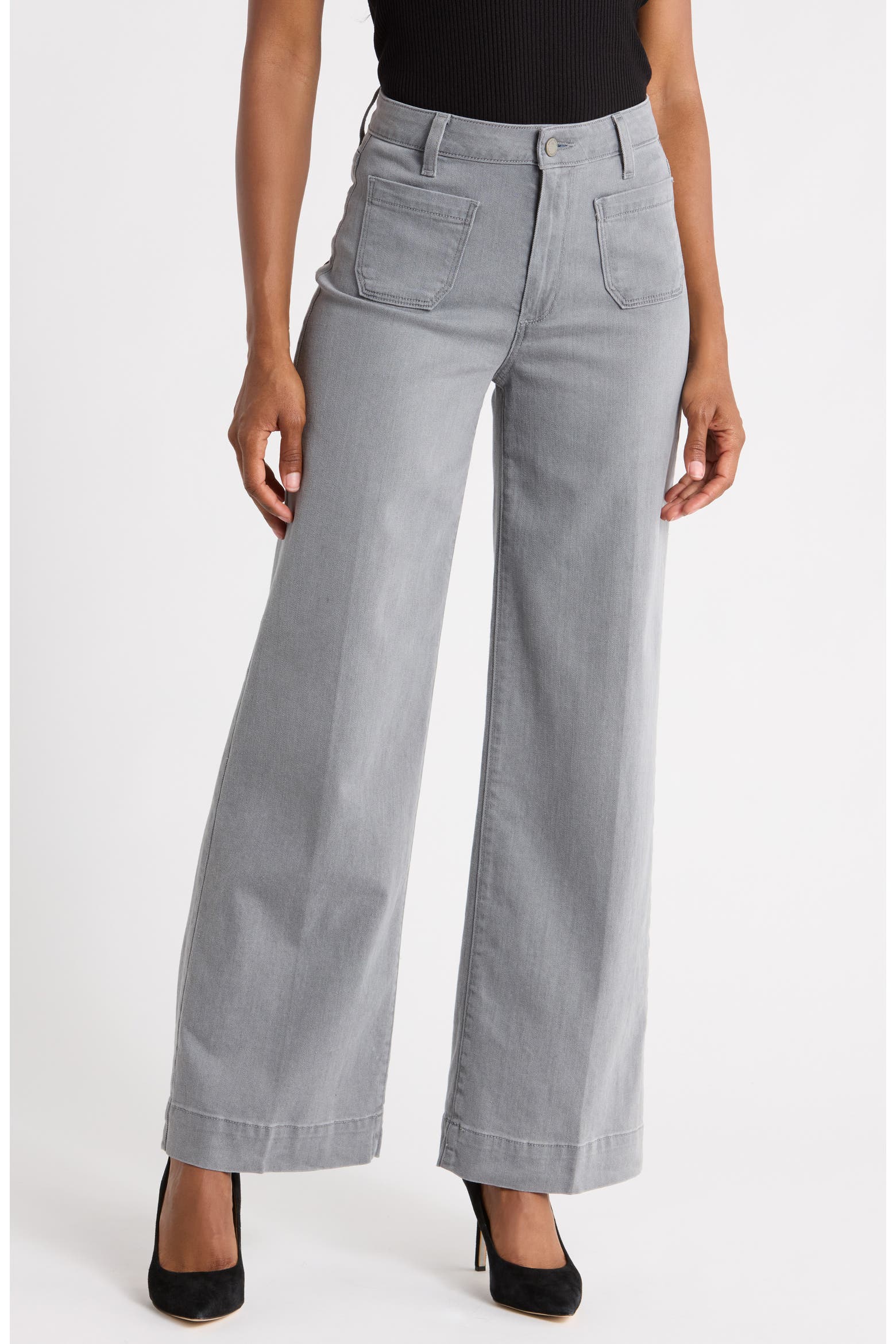 Paige Patching PAIGE Connie Patch Pocket Wide Leg Jeans (Women) | Nordstromrack